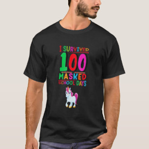 T-shirt 100 Jours scolaires Masqué Unicorn Cadeau