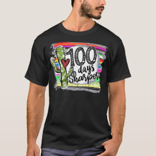 T-shirt 100 Jours Sharper Cactus Enseignant Joyeux 100ème