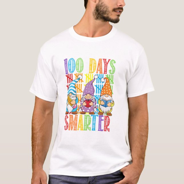 T-shirt 100 Jours Smarter Gnome Funny 100 Jours De L'École (Devant)