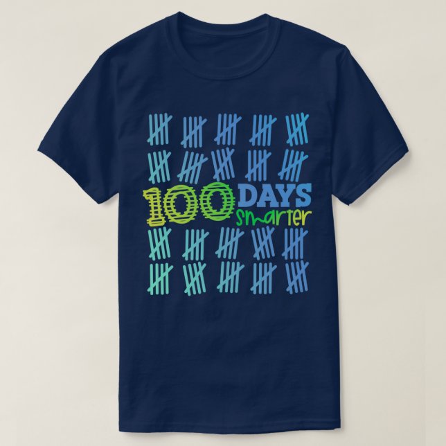 T-shirt 100 Jours Smarter Happy 100ème Jour De L'École Drô (Design devant)