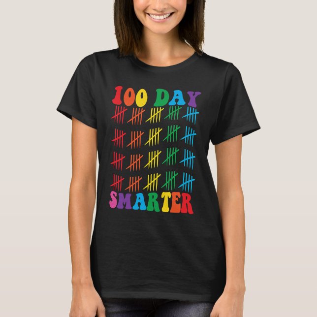 T-shirt 100 Jours Smarter Joyeux 100E Jour D'Étudiant (Devant)