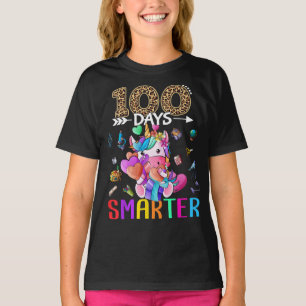 T-shirt 100 Jours Smarter Unicorn Girls Happy 100e Jour de