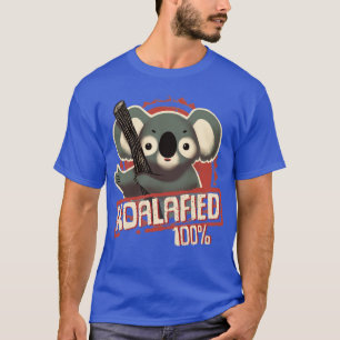 T-shirt 100 Koalafied Witty Pun Sceau d'approbation Fluffy