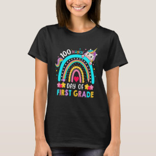 T-shirt 100 Magical Days Of Learning 1st Grade Unicorn Rai
