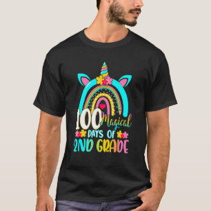 T-shirt 100 Magical Days Of Learning 2nd Grade Unicorn Rai