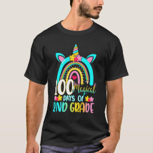 T-shirt 100 Magical Days Of Learning 2nd Grade Unicorn Rai