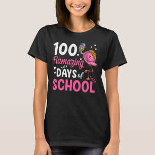 T-shirt 100 Mignons Flamazing Days Of School Flamant rose
