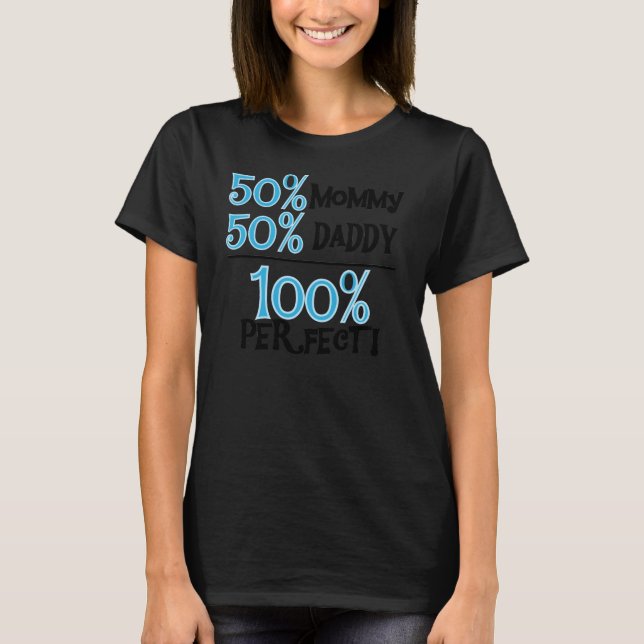 T-shirt 100% Parfait Bleu (Devant)