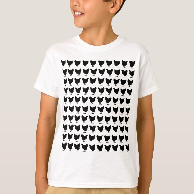 T-shirt 100 poulets - Noir (Devant)