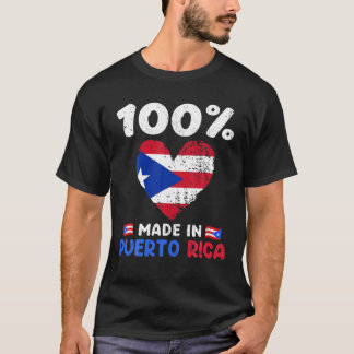 T-shirt 100 Pour Cent Fabriqué À Puerto Rica Drôle Dire Pu