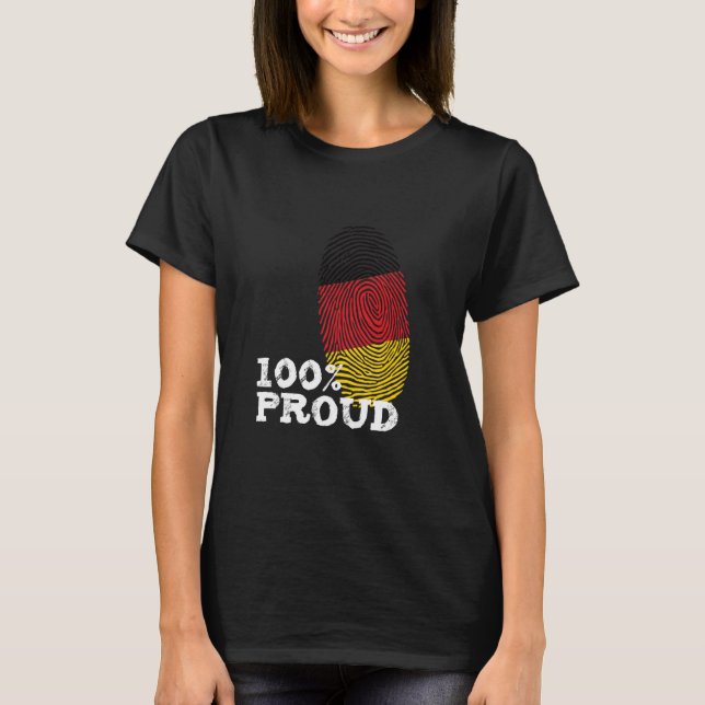 T-shirt 100 Proud Germany fingerprint flag for Proud Germa (Devant)