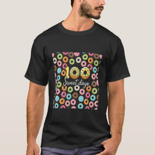 T-shirt 100 Sweet Days Happy Girl 100th Day Of School Donu