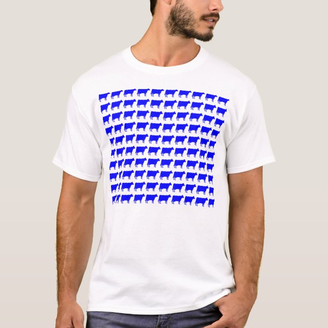 T-shirt 100 vaches - Bleu (Devant)
