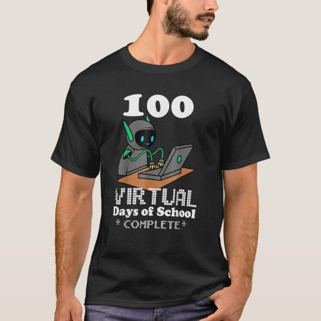 T-shirt 100 Virtual Days Of School Remote Learning Elearni (Devant)