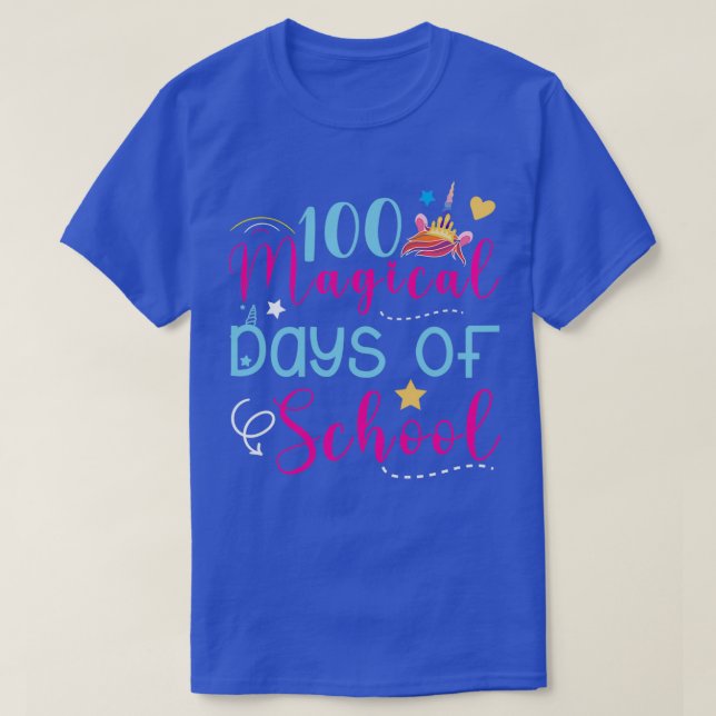 T-shirt 100e jour de l'école 100 jours magiques de l'école (Design devant)