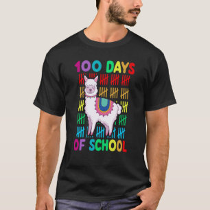 T-shirt 100e Jour De L'École Animal llama Joyeux 100e Jour