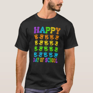 T-shirt 100e jour de l'école enseignant enfant heureux 100