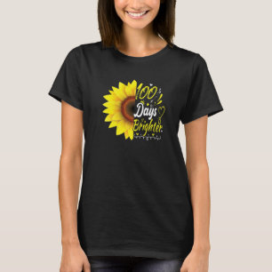 T-shirt 100e jour de l'école enseignant Sunflower Lovers p