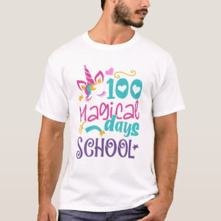 T-shirt 100E Jour De L'École Unicorn 100 Jours Magiques En