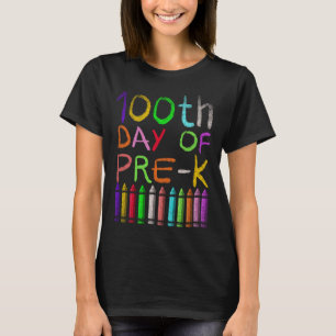T-shirt 100e Jour De Pré K Cadeau Étudiant Heureux 100 Jou