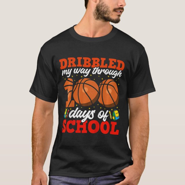 T-shirt 100E Jour De Scolaires Garçons Basketball 100 Jour (Devant)