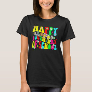 T-shirt 100e jour d'école enseignants rétro groovy heureux