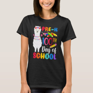 T-shirt 100e jour d'école sans problème Lama Joyeux 100e j