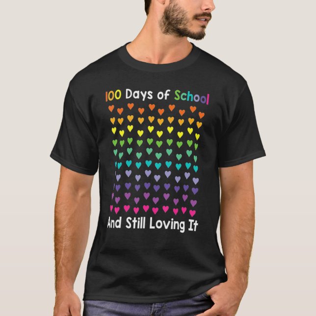 T-shirt 100Ème Jour De L'École Et Toujours Aimer Il Coeur (Devant)