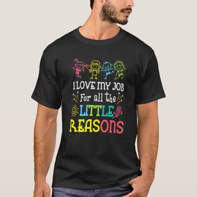 T-shirt 100ème Jour D'École J'Aime Mon Travail Pour Tout L (Devant)