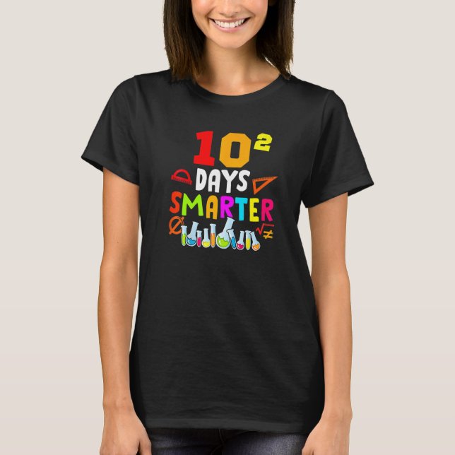 T-shirt 100th Day Math 10 Squared Teacher Student 100 Days (Devant)