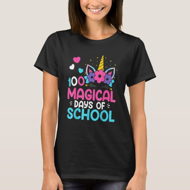 T-shirt 100th Day Of Kindergarten Shirt For Girls 100 Magi (Devant)