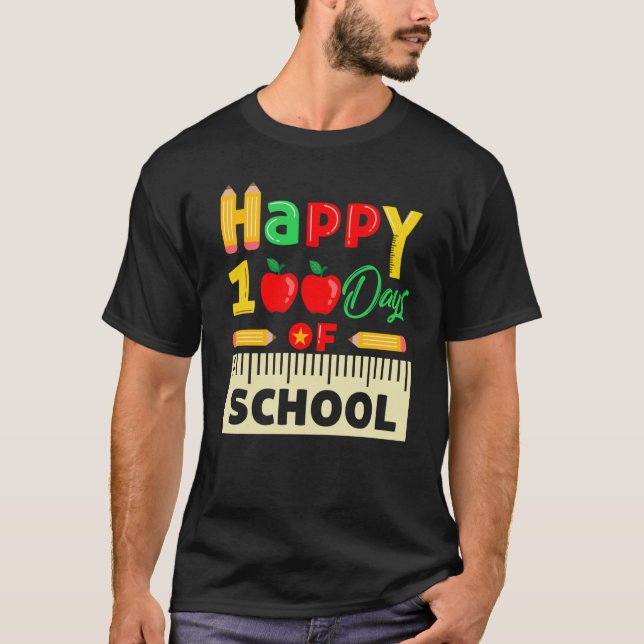 T-shirt 100th Day Of School 100 Days Teacher Students Boys (Devant)