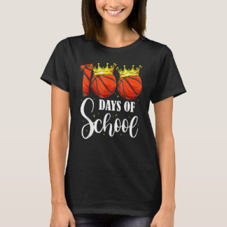 T-shirt 100th Day Of School Basketball 100 Days Smarter Te