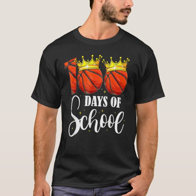 T-shirt 100th Day Of School Basketball 100 Days Smarter Te (Devant)