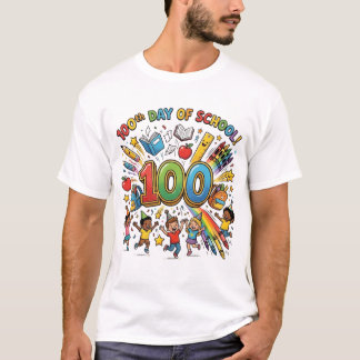 T-shirt 100th Day of School Colorful Celebration Design – 