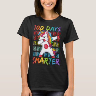 T-shirt 100th Day of School Dabbing Unicorn 100 Days Smart