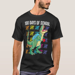T-shirt 100th Day Of School For Toddlers Kids T Rex