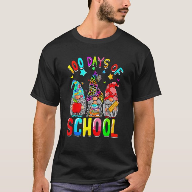 T-shirt 100th Day Of School Gnomes Teacher Student 100 Day (Devant)