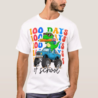 T-shirt 100th Day of School Monster Truck Dinosaur Fun