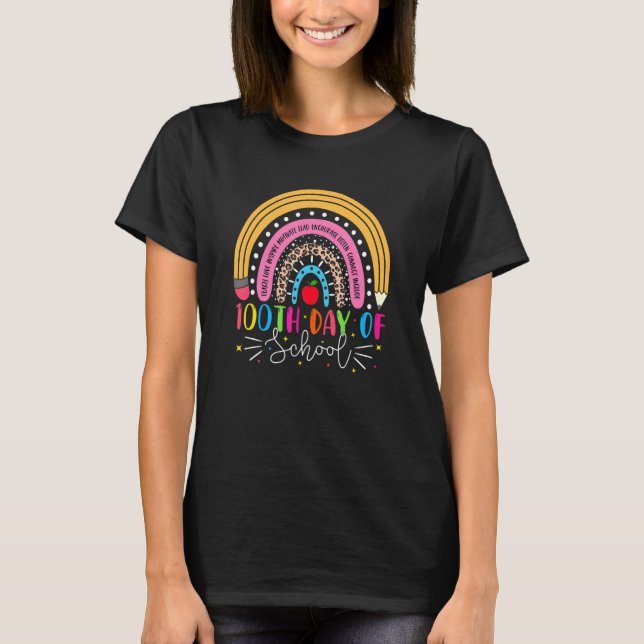 T-shirt 100th Day Of School Teacher 100 Days Smarter Boho  (Devant)