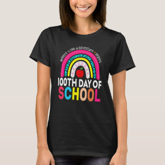 T-shirt 100th Day Of School Teacher 100 Days Smarter Leopa