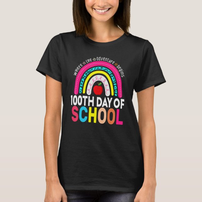 T-shirt 100th Day Of School Teacher 100 Days Smarter Leopa (Devant)