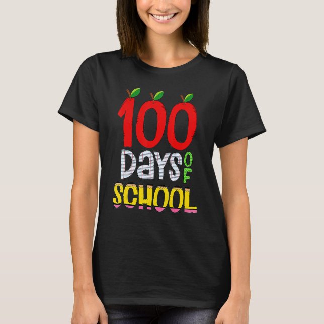 T-shirt 100th Day Of School Teacher 100 Days Smarter Rainb (Devant)