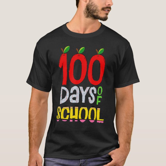 T-shirt 100th Day Of School Teacher 100 Days Smarter Rainb (Devant)