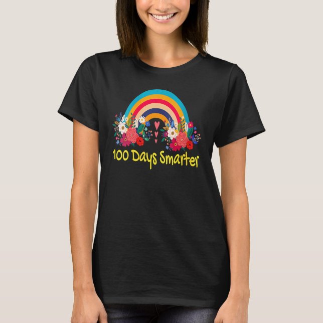 T-shirt 100th Day Of School Teacher Cute 100 Days Smarter  (Devant)