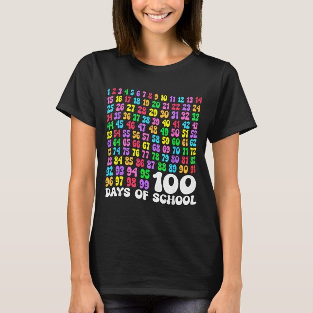 T-shirt 100th Day Of School Teacher Kids 100 Days Math Num (Devant)