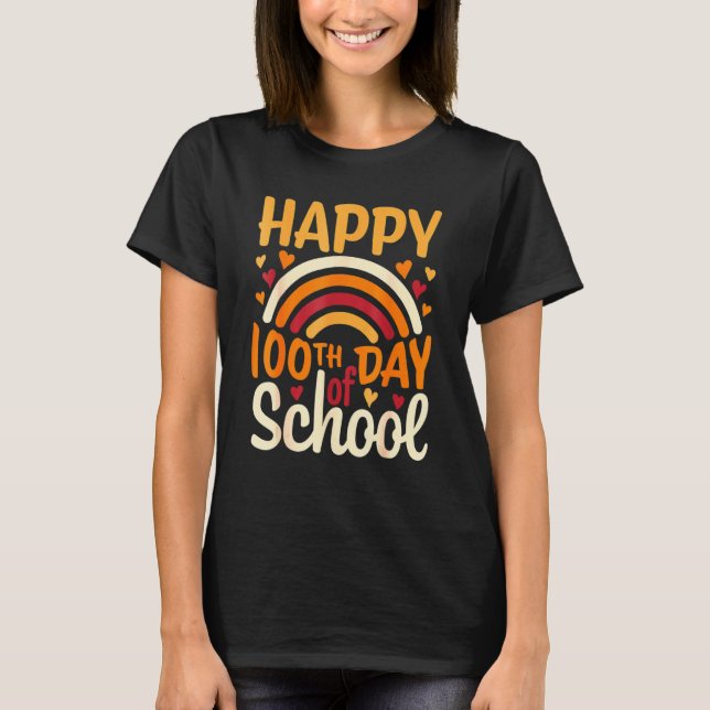 T-shirt 100th Day Of School Teacher Rainbow 100 Days Of Sc (Devant)