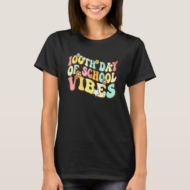 T-shirt 100th Day Of School Vibes Teachers Kids Child Happ (Devant)