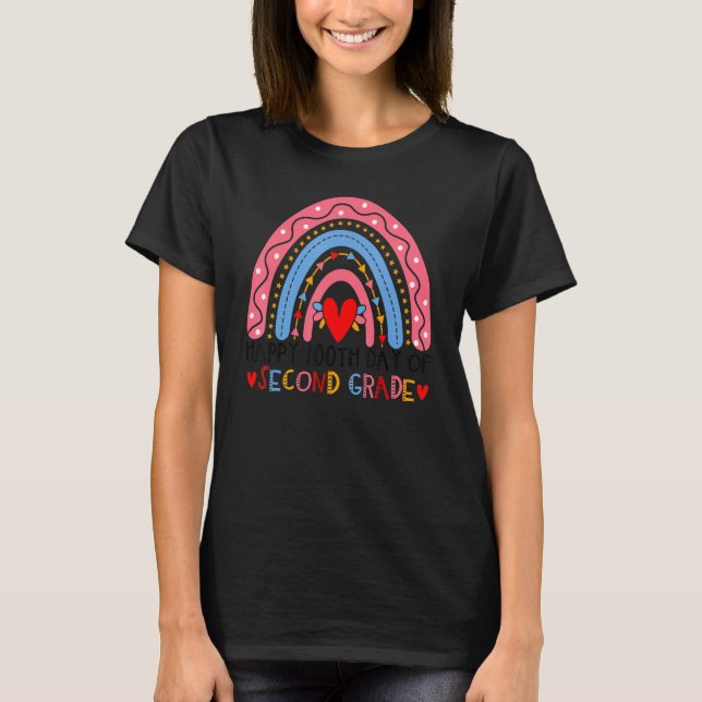T-shirt 100th Day Of Second Grade Teacher- 100 Days Smarte (Devant)