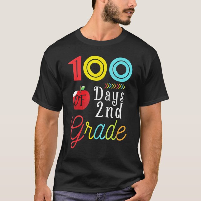 T-shirt 100th Day Second Grade Student Gift 100 Days Of Sc (Devant)